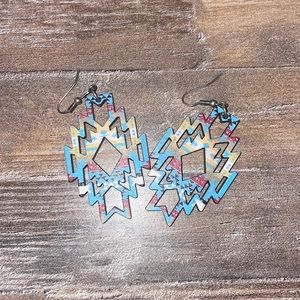 Aztec print earrings